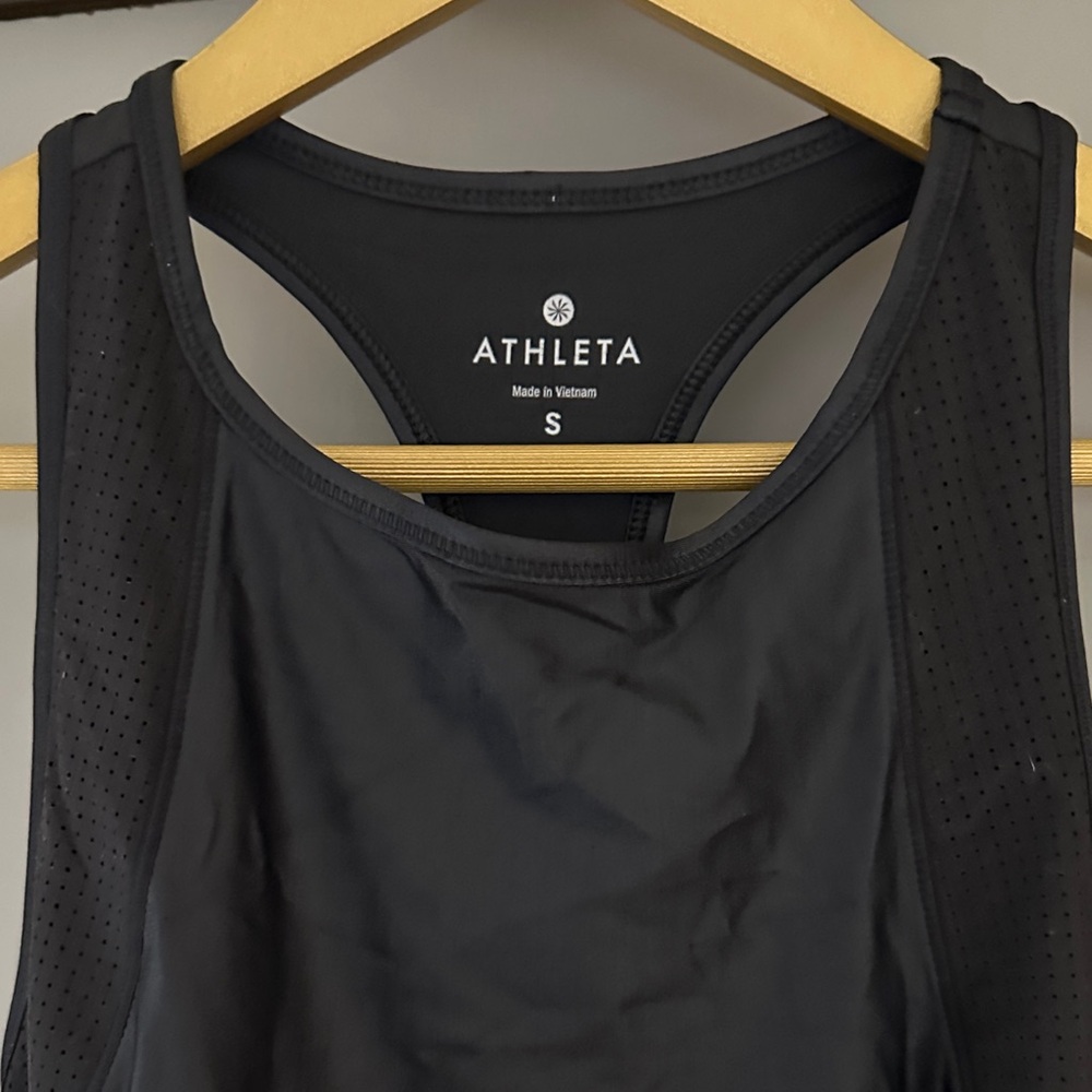 Athleta Black Racerback Tank Top Athletic Workout Sleeveless Performance Active - Picture 2 of 9
